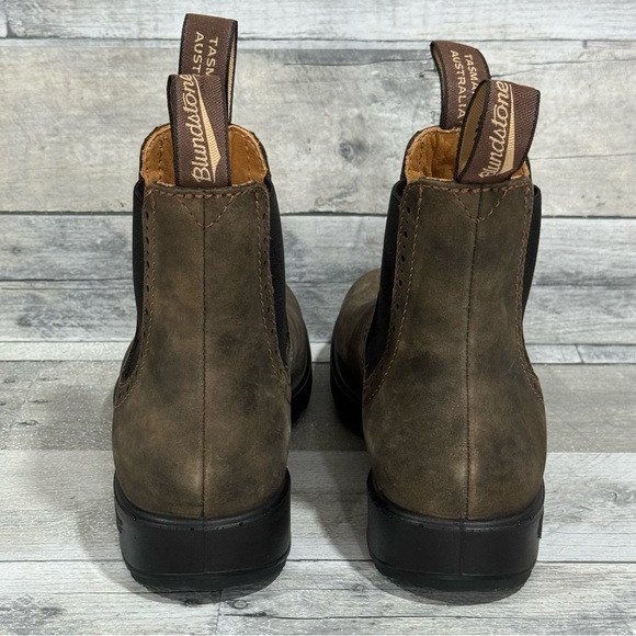 BLUNDSTONE 1351 WOMEN'S ORIGINALS HIGH TOP BOOTS - RUSTIC BROWN SZ-7 .US/4 .AU - Picture 4 of 11